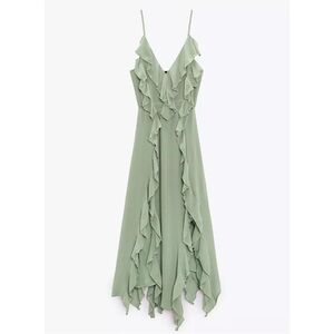 Green midi Zara dress - size M: NEVER WORN